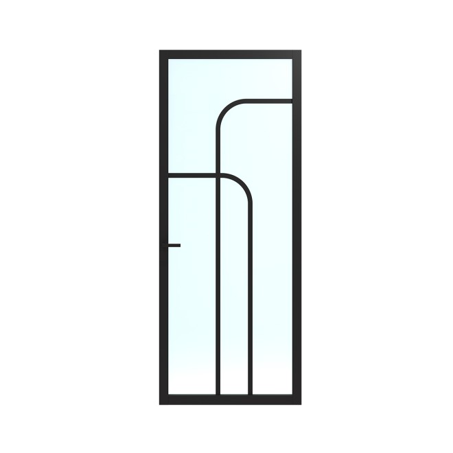 Binnendeur Skantrae SSL 14515 Blank Glas Zwart Gelakt